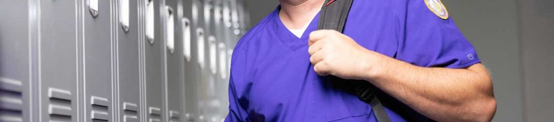 CTX nursing student standing near lockers