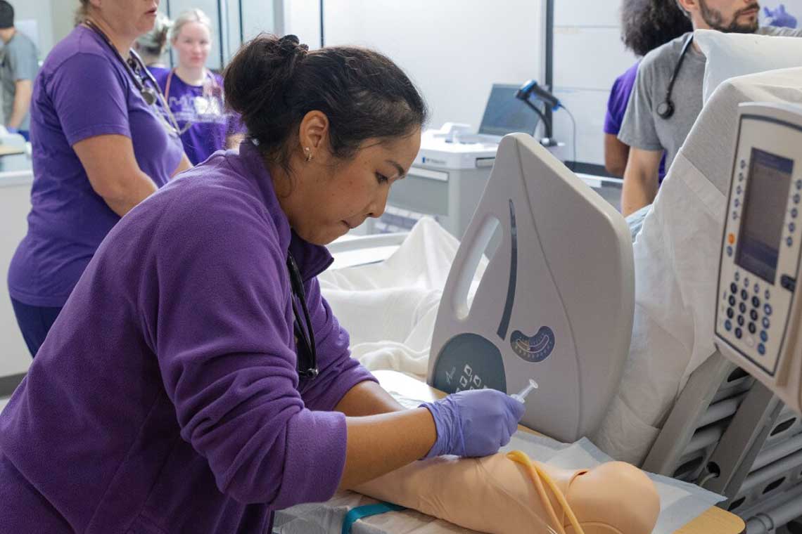 CTX nursing student in sim lab