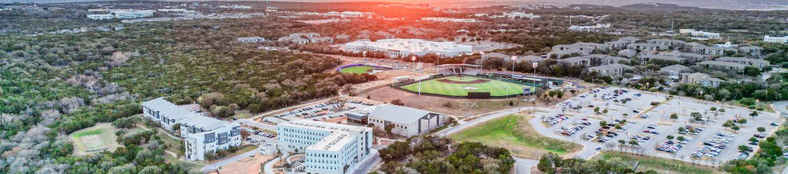 Aerial photo of the Concordia University Texas campus